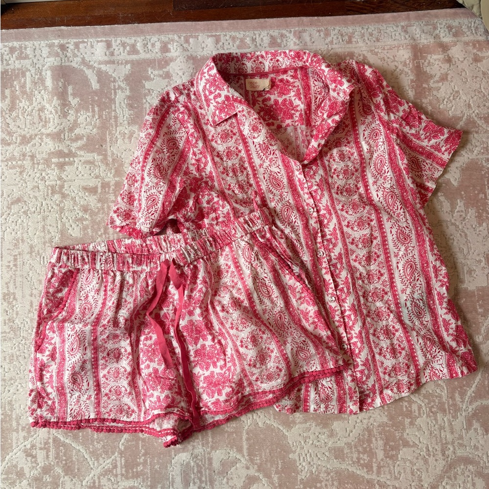 Pink Paisley Womens Pajama Set